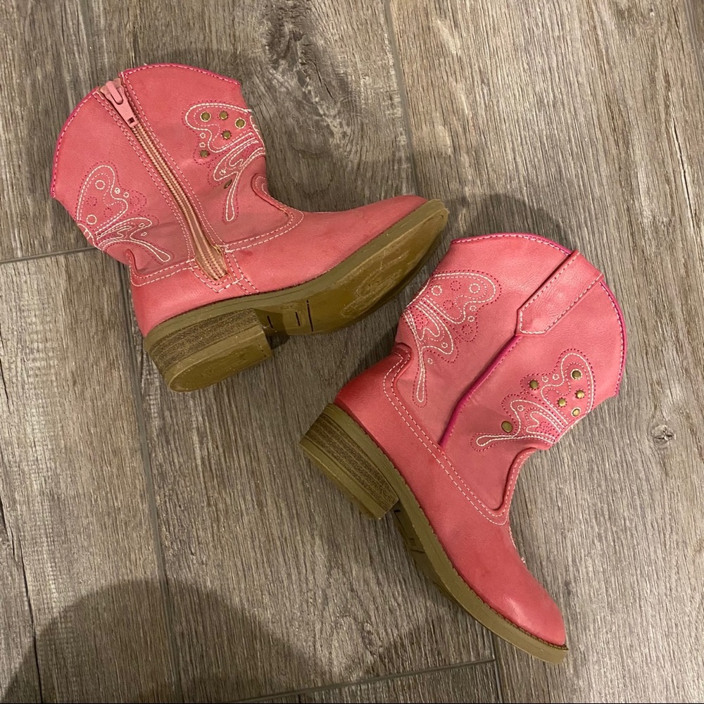 Little girls pink cowboy cowgirl boots size 9